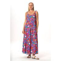 Askılı Viskon Suzan Uzun Yazlık Elbise Soyut Mor Syt mor