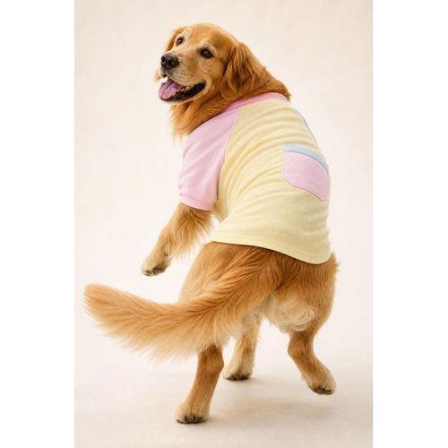 Soft Sun Orta ve Büyük Irk Köpek Tişörtü | Lacivert Kırmızı Yazlık Köpek Kıyafeti