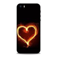 Lopard Apple iPhone SE Uyumlu Kılıf FireX (24) Darbe Emici Kılıf Ateşli Kalp
