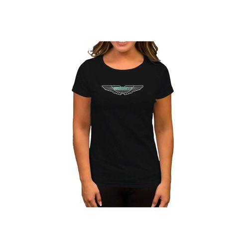Aston Martin Logo Siyah Kadın Tişört