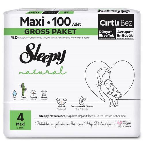 Çocuk Sleepy Natural Bebek Bezi Gross Paket 4 Beden 7-14 Kg 100 Adet
