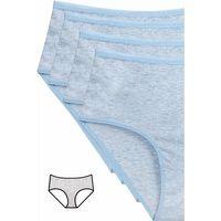 4'lü Yeni Seri Renkli Yüksek Bel Fitilli Ribana Bato Külot Mavi