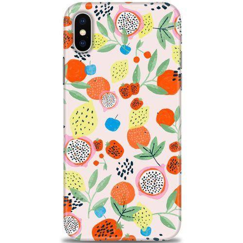 iPhone XS Kılıf HD Baskılı Kılıf - Ejder Meyvesi + Tam Ekran Koruyucu