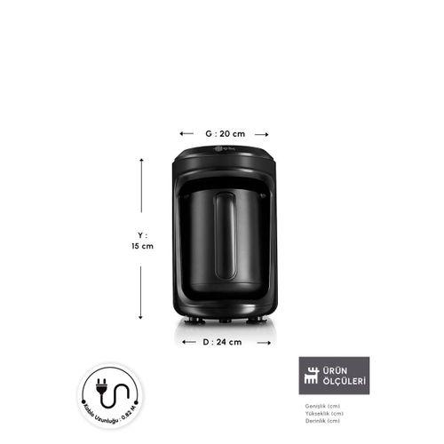 Karaca Hatır Hüp 2 İn 1 Türk Kahve Makinesi / Filtre Kahve Makinesi 5 Fincan Kapasiteli Black
