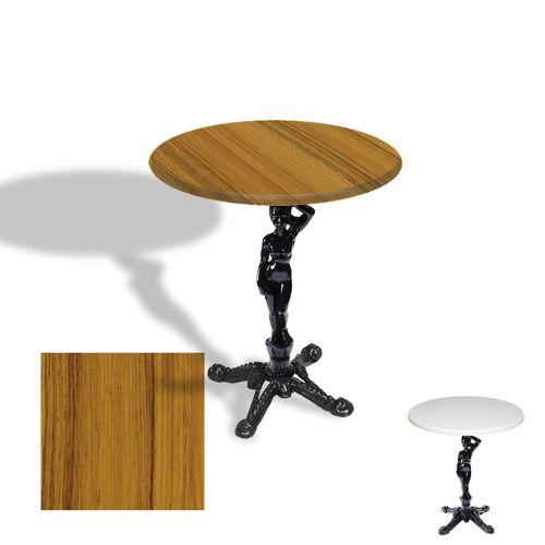 Dockers Çipa 1003 Döküm Ayak Yuvarlak Masa Çap 70cm - (Werzalit, Wermodin ve Allzalit Tabla) - Real Teak