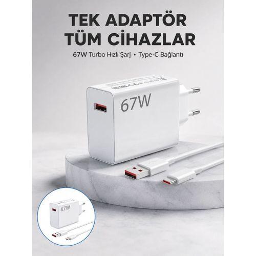 67 Watt Güvenli Hızlı Şarj Adaptörü Samsung M31 M33 M51 Uyumlu Yeni Nesil