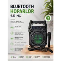 Bluetooth Hoparlör Mikrofonlu Taşınabilir Ses Sistemi Fm Radyo, Usb, Sd Kart Ve Tws Özellikli