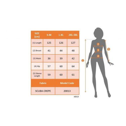 Lucky Life Uzun Kollu Kruvaze Yaka Dalgıç Krep Midi Boy Elbise