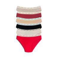 6 Adet Pamuklu Esnek Kadın Slip Bikini Külot Geniş Lastikli Baskılı