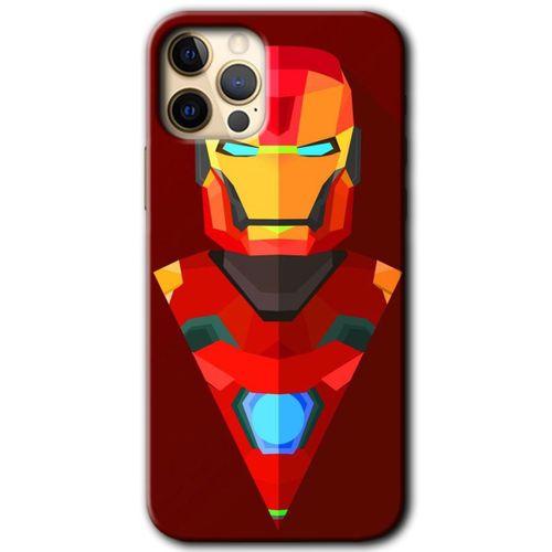 iPhone 11 Pro Kılıf Baskılı Kapak - İron Man Çizim + 5D Tam Kaplayan Cam