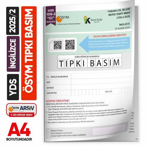 YDS 2025/2 Kasım ÖSYM Tıpkı Basım Çıkmış Soru Deneme Kitapçığı Yeni Baskı Çözümlü Türkiye Geneli