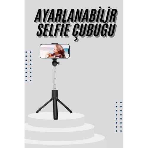 Tripod Selfie Çubuğu Bluetooth Kumandalı Kablosuz Led Işıklı