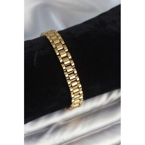 316L Çelik Gold Renk 9 mm Kalınlık Erkek Bileklik - TJ-EB3770