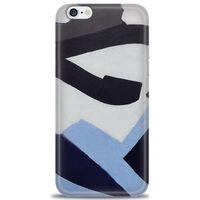 iPhone 6 Kılıf HD Baskılı Kılıf - Gri Mavi + Tam Ekran Koruyucu