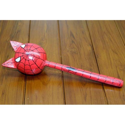 Ahşap Kedili Spiderman Marakas Tekli