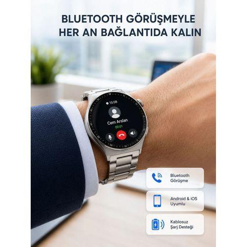 Akıllı Saat Nfc – Bluetooth Arama Ve Kablosuz Şarj Özellikli