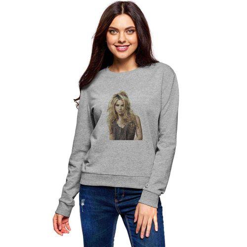 GoJntvL Shakira Baskılı Gri Kadın Sweatshirt