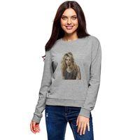 GoJntvL Shakira Baskılı Gri Kadın Sweatshirt