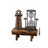 Dekoratif Kum Saati Deniz Feneri Retro Masa Hediyeli Eşya