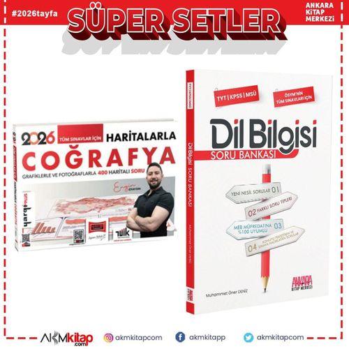 Yargı 2026 Tüm Sınavlar İçin Haritalarla Coğrafya ve AKM Dil Bilgisi Soru Bankası Seti 2 Kitap
