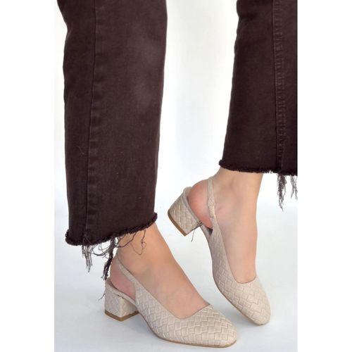 Dier Bej Cilt Topuklu Ayakkabı