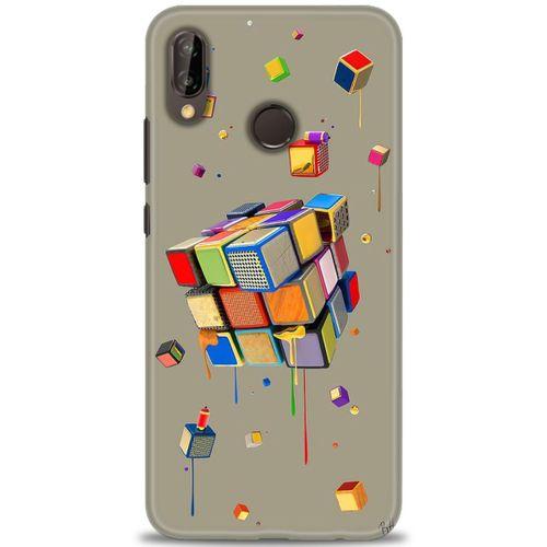 Huawei P20 Lite Kılıf HD Baskılı Kılıf - Zeka Küpü + Tam Ekran Koruyucu