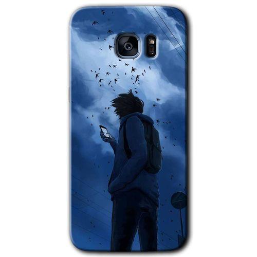 Potkal Hediye Fabrikası Samsung Galaxy S7 Edge HD Baskılı Kılıf + 9D Tam Ekran Koruyucu - Sonbahar Yalnızlığı