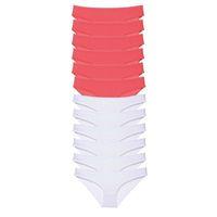 12 Adet Eko Set Likralı Kadın Slip Külot Fuşya Beyaz