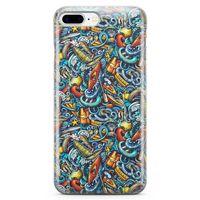 Apple iPhone 7 Plus Kılıf Deniz Sporları Doodle Arka Kapak Koruma Desenli Full Koruyucu