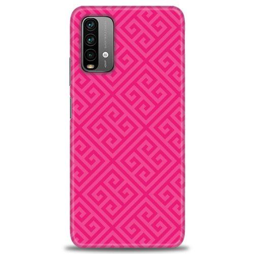 Xiaomi Redmi Note 9 4G Kılıf HD Baskılı Kılıf - Pembe Mozaik + Tam Ekran Koruyucu