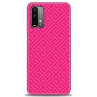 Xiaomi Redmi Note 9 4G Kılıf HD Baskılı Kılıf - Pembe Mozaik + Tam Ekran Koruyucu