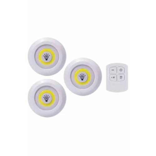 Led Lamba 3'lü Uzaktan Kumandalı Yapışkanlı