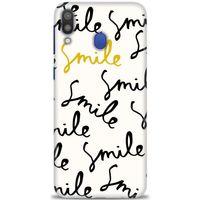 Samsung Galaxy M20 Kılıf HD Baskılı Kılıf - S Smile + Tam Ekran Koruyucu