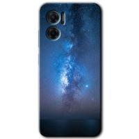 Xiaomi Redmi Note 11E HD Baskılı Kılıf + 9D Tam Ekran Koruyucu - Samanyolu