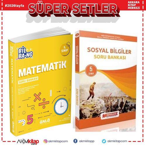 Ünlü Yayınları 5.Sınıf Bil Bang Matematik ve Referans Sosyal Bilgiler Soru Bankası Seti 2 Kitap