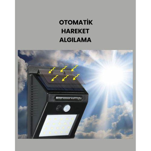 Bahçe Ve Veranda İçin Güneş Paneli İle Otomatik Şarj Olan Led Duvar Lambası