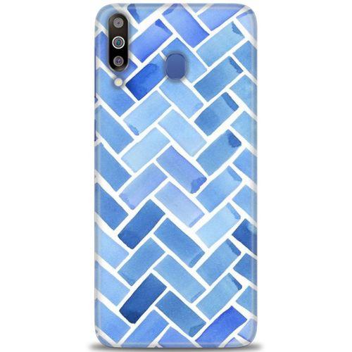 Samsung Galaxy M30 Kılıf HD Baskılı Kılıf - Mavi + Tam Ekran Koruyucu