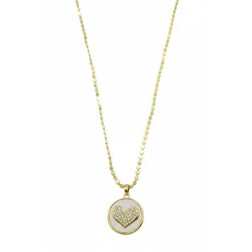 Ezme Zincir Kalp Kolye - Altın