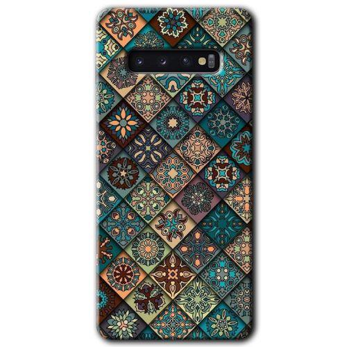 Galaxy S10 Kılıf HD Desen Baskılı Arka Kapak - Mat Mandala