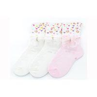 Ekinoks 3 Lü İnci Kurdele Taşlı Yarım Konç Kız Çocuk Çorap