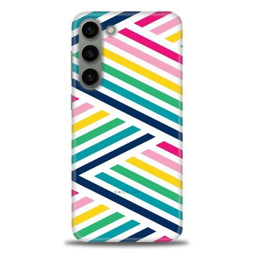 Samsung Galaxy S23 Kılıf HD Baskılı Kılıf - Renkli Çubuklar + Tam Ekran Koruyucu