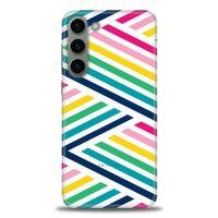 Samsung Galaxy S23 Kılıf HD Baskılı Kılıf - Renkli Çubuklar + Tam Ekran Koruyucu