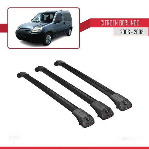 Citroen Berlingo 2003-2008 Arası ile uyumlu ACE-1 Ara Atkı Tavan Barı SİYAH 3 ADET BAR