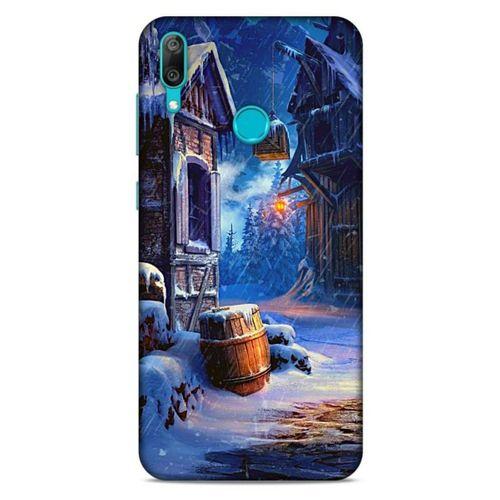 Huawei Y7 Prime 2019 Kılıf Snowix (46) Core Armor Kılıf Kahverengi Mavi