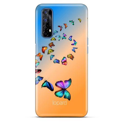 Oppo Realme 7 Kılıf Kelebek Etkisi (49) Ultra Silikon Kılıf Şeker Pembe Mavi