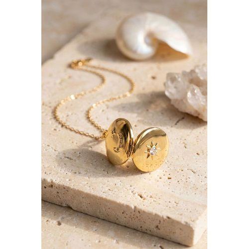316L Çelik Zincir Gold Renk Açılabilir Madalyon Kolye
