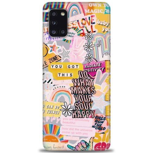 Samsung Galaxy A31 Kılıf HD Baskılı Kılıf - Good Vibes + Tam Ekran Koruyucu