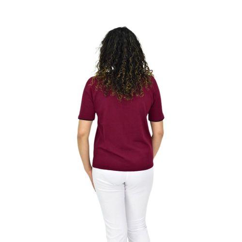 Kadın Yarım Kol V Yaka Taşlı Triko Tişöt 12857 BGL-ST04656