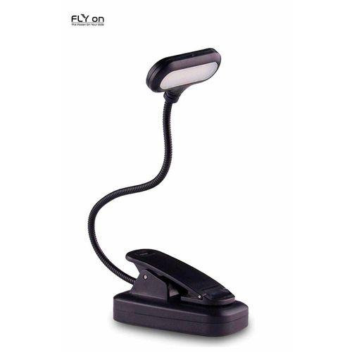 FLYON Klipsli Kitap Okuma Işığı Led Kitap Arası Okuma 3 Ledli Mandallı Lamba Beyaz Işık Masa Lambas-fnr100