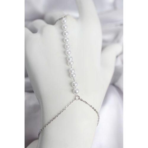 316L Çelik Gümüş Renk Sıralı İncili Model Kadın Şahmeran